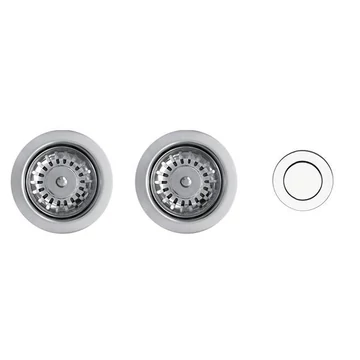 ELLECI - ASP23002 (PUSH-CONTROL POP-UP) automata dugókiemelő kétmedencés mosogatóhoz inox