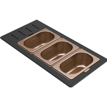ELLECI - Tároló edény háromrészes gourmet 433 bronz HPL kerettel