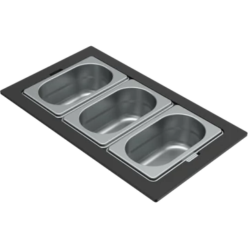 ELLECI- Tároló edény háromrészes gourmet 378 inox HPL kerettel