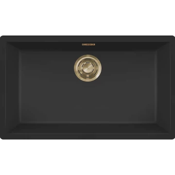 ELLECI- Mosogatótálca Zen 130 Keratek K86 Black arany tartozékokkal