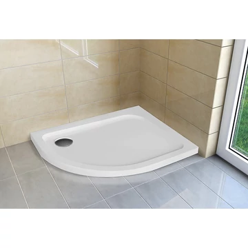 H2O Nero E Slim íves aszimmetrikus lapos zuhanytálca 100x80 jobbos