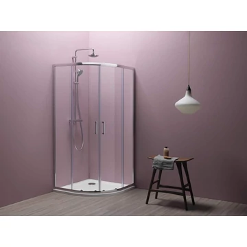 KOLPA SAN ECO QUAT TKP 90x90 negyedköríves, tolóajtós zuhanykabin, Fekete