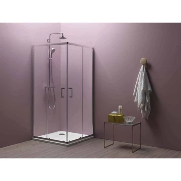 KOLPA SAN ECO QUAT TKK 90x90 szögletes, tolóajtós zuhanykabin, Ezüst