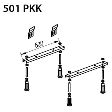 KOLPA SAN Kádláb PKK 501 beépíthető kádakhoz (fali rögzítővel)