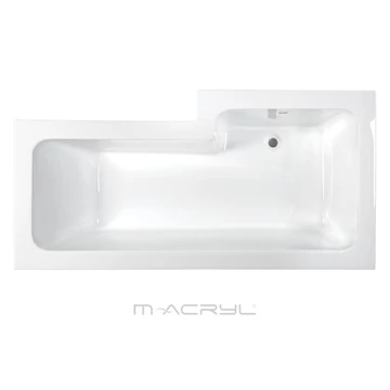 M-ACRYL Linea aszimmetrikus akril kád 150x70/85 balos + Ajándék kádláb és peremrögzítő