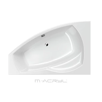 M-ACRYL Claudia aszimmetrikus akril kád 160x105 balos + Ajándék kádláb és peremrögzítő