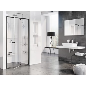 RAVAK Pivot PDOP2-120 zuhanyajtó fekete+transparent