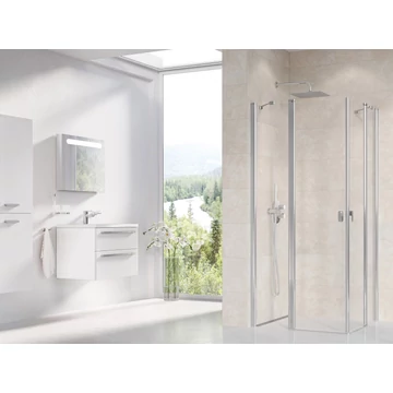 RAVAK Chrome CRV2-90 zuhanykabin (krómhatású+transparent)