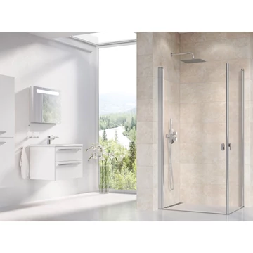 RAVAK Chrome CRV1-90 zuhanyajtó krómhatású+transparent