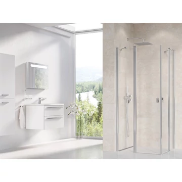 RAVAK Chrome CRV2-100 zuhanykabin (krómhatású+transparent)