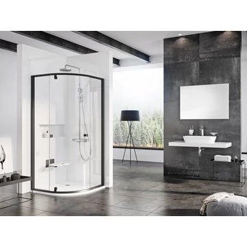RAVAK Pivot PSKK3 80x80 zuhanykabin fekete+transparent