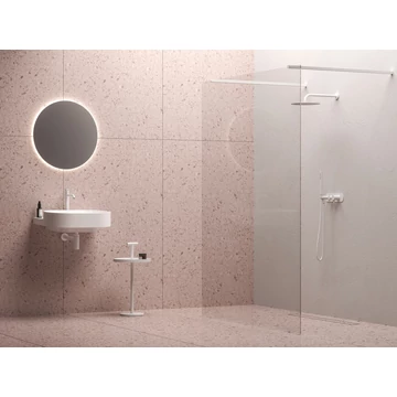 RAVAK Walk-In Free Szett 140, zuhanykabin matt fehér+transparent