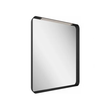 RAVAK Strip 60x70 fürdőszobai tükör világítással, fekete