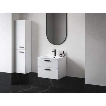 RAVAK Chrome II SB 39 magasszekrény bal, fehér, fekete fogantyúval 152 mm