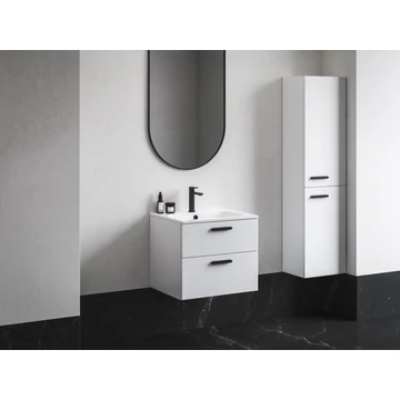 RAVAK Chrome II SB 39 magasszekrény jobb, fehér, fekete fogantyúval 152 mm
