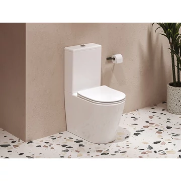 RAVAK Elegant RimOff monoblokkos WC ülökével, fehér