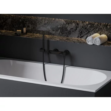 RAVAK Eleganta fali kádcsaptelep zuhanyszett nélkül EL 022.20BLM, Black Matt