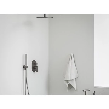 RAVAK Eleganta falba süllyesztett csaptelep, automatikus, kétutas, belső egységgel EL 061.20GB.O2, Graphite Brushed