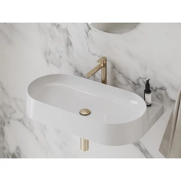 RAVAK Eleganta álló mosdócsaptelep BeCool 220 mm leeresztő nélkül EL 014.61RGB, Rose Gold Brushed