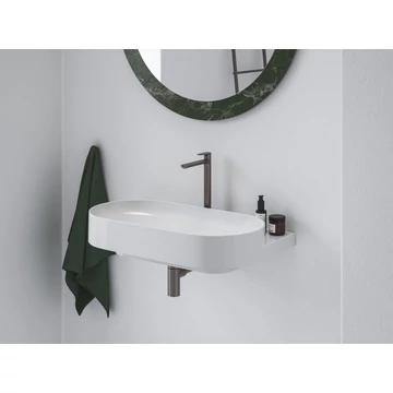 RAVAK Eleganta álló mosdócsaptelep BeCool 335 mm leeresztő nélkül EL 015.21GB, Graphite Brushed