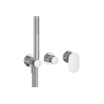 RAVAK Spring 2-utas falba süllyesztett csaptelep testtel, zuhanyszettel, króm SG 065.00CR.O2.+S
