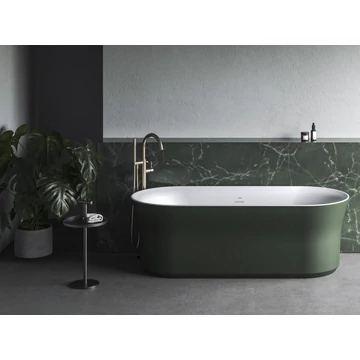 RAVAK Ypsilon 180x80, akrilkád, Grey Green/fehér, szabadonálló, túlfolyó és lefolyó: fehér