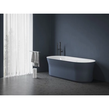 RAVAK Ypsilon 180x80, akrilkád, Deepsea Blue/fehér, szabadonálló, túlfolyó és lefolyó: fehér