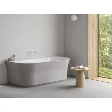 RAVAK Ypsilon Wall 178x86, akrilkád, Smoke Grey/fehér, szabadonálló, fehér lefolyóval