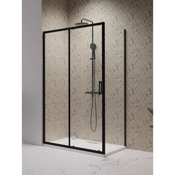RADAWAY Premium Pro Black KDJ szögletes fekete zuhanykabin 100x100 átlátszó balos