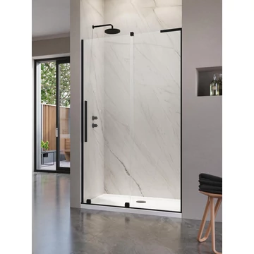 RADAWAY Furo SL Black DWJ fekete zuhanyajtó 100 átlátszó balos
