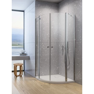 RADAWAY Eos PDD II íves zuhanykabin 80x80 átlátszó
