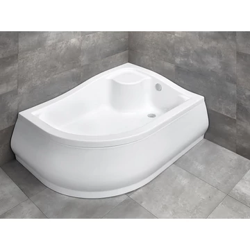 RADAWAY Korfu E íves zuhanytálca 100x80 fehér balos, ajándék szifonnal