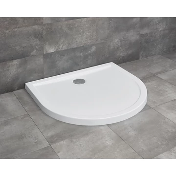 RADAWAY Delos P íves lapos zuhanytálca 100x90 fehér, ajándék szifonnal