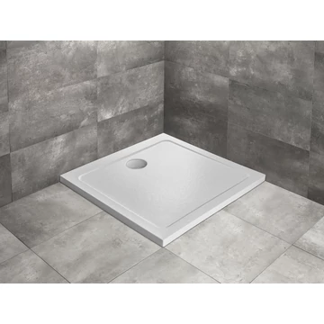 RADAWAY Doros Stone C szögletes lapos zuhanytálca 80x80 antracit, ajándék szifonnal