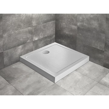RADAWAY Doros Stone C szögletes zuhanytálca előlappal 90x90 fekete, ajándék szifonnal