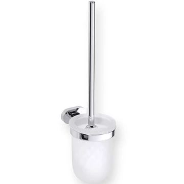 BEMETA OVAL Fali WC kefetartó, fehér kefével, 95x360x130mm, króm