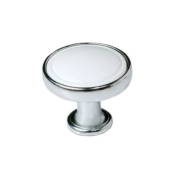 SAPHO fém fogantyú, átm:30mm, króm/fehér