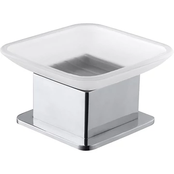 BEMETA PLAZA Álló szappantartó, üveg, 85x55x85mm, króm