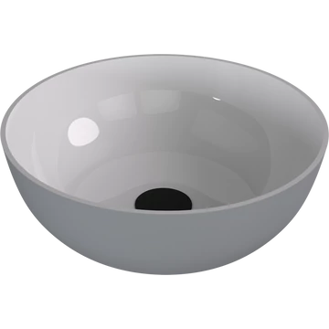 BANERA ROUND öntöttmárvány mosdó, átm:39cm, fehér/matt szürke