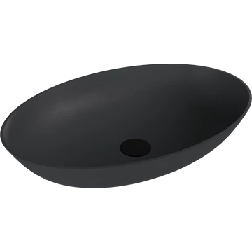 BANERA OVAL öntöttmárvány mosdó, 60x40cm, matt antracit