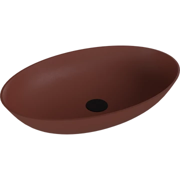 BANERA OVAL öntöttmárvány mosdó, 60x40cm, matt barna