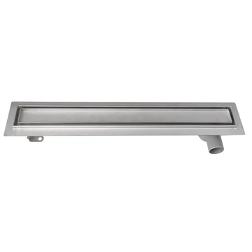 AQUALINE PAVINO padlóösszefolyó burkolható rosttal, 86x14cm, inox