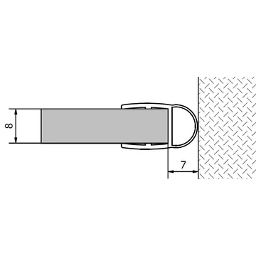 POLYSAN Tömítő szilikon profil üveg és fal közé, 2000 mm, 8mm-es üveghez