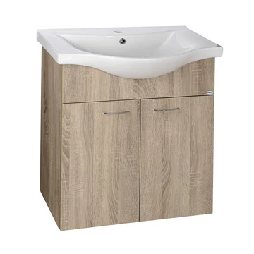 AQUALINE KERAMIA FRESH mosdótartó szekrény, 60,5x74x34cm, platina tölgy