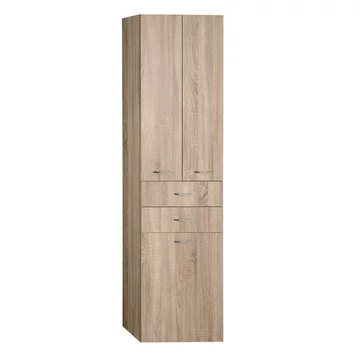 AQUALINE ZOJA állószekrény fiókkal, szennyeskosárral, 50x184x29cm, platina tölgy