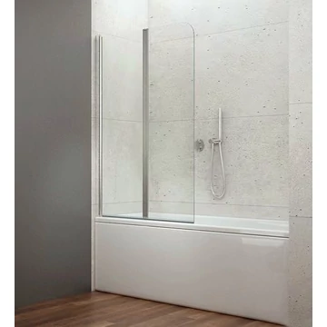 AQUALINE WILA kádparaván, kifelé-befelé nyíjó, 90x140cm, 4mm transzparent üveg, króm