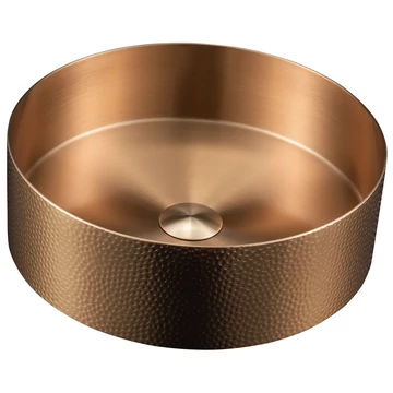 AURUM mosdó klik-klak lefolyóval, texturált felülettel, átm:38cm, matt réz