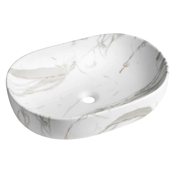 CALEO kerámiamosdó, 60x42cm, bianco carrara