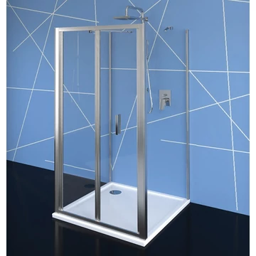 POLYSAN EASY LINE harmónikaajtó 2 oldalfallal, 2 merevítővel, 900x800mm, transzparent üveg