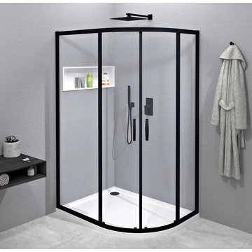 GELCO SIGMA SIMPLY íves zuhanykabin, 1000x800mm, R550, transzparent üveg, matt fekete